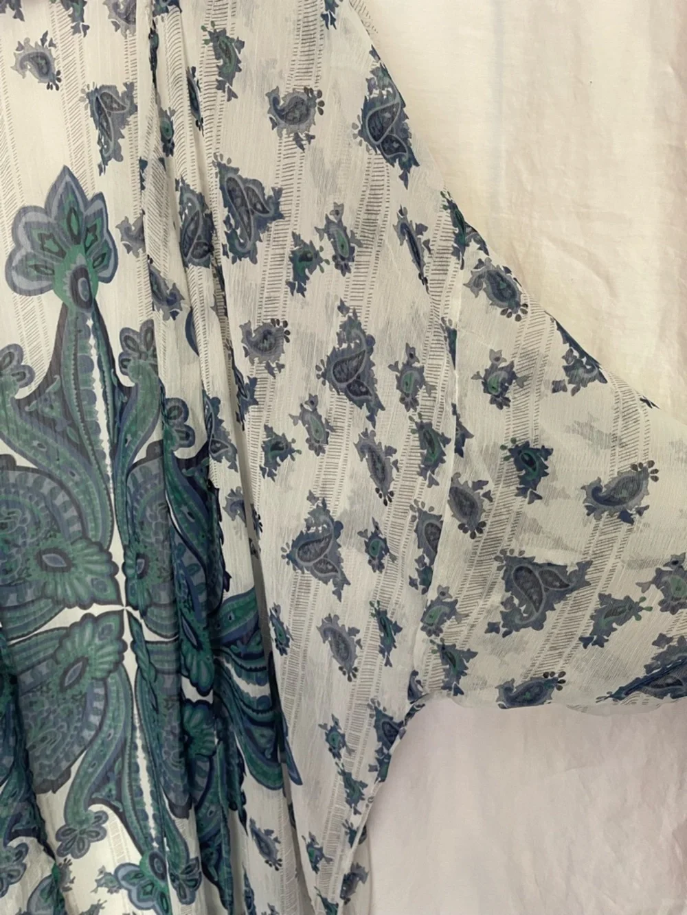 Dizzy Gal Sheer Paisley Kimono Boho Longline Duster Cardigan festival Size 1X
